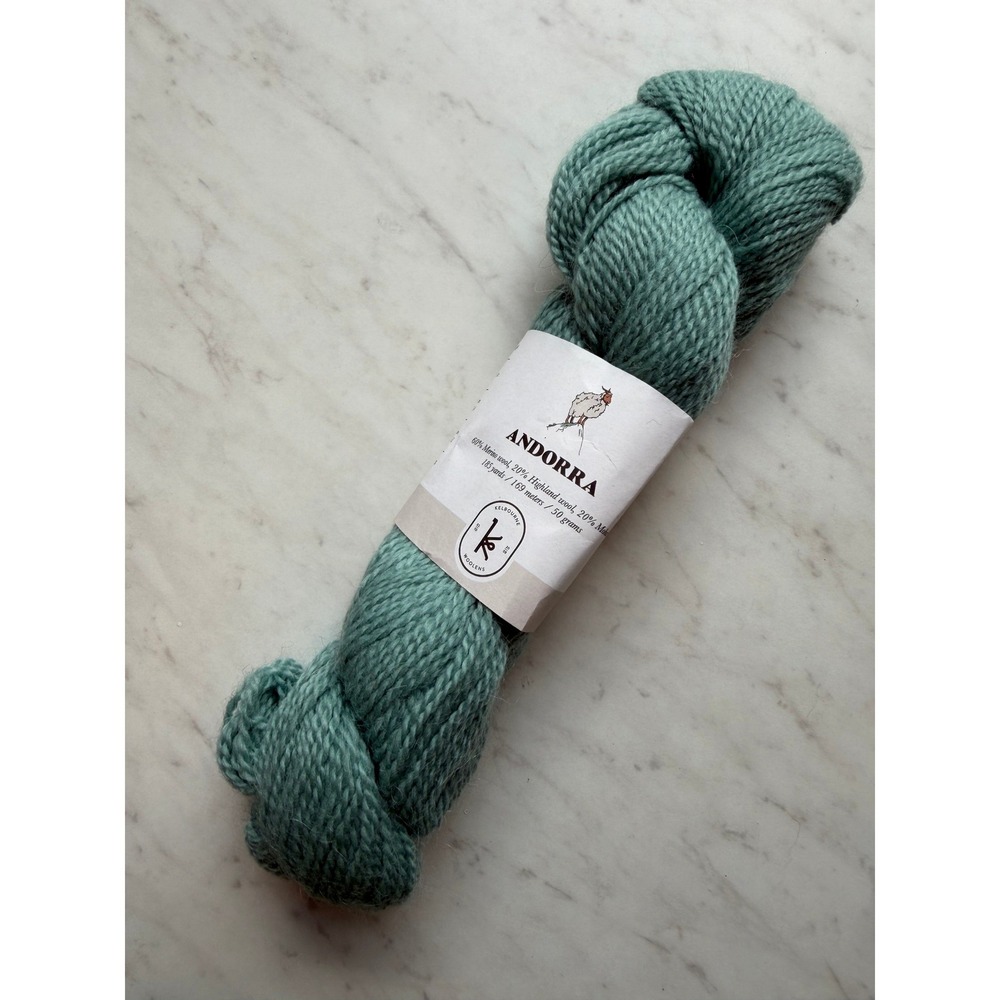 New Kelbourne Woolens Andorra Yarn Haint Blue 185 Yards Wool Mohair Colorwork
